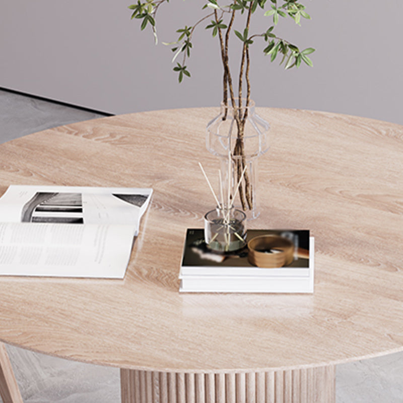 Round Solid Wood Dining Room Table Modern Dining Table with Pedestal Base Clearhalo 'Dining Tables & Seating' 'Dining Tables' 'dining_table' 'furn' 'furn_dining_table' 'Furniture' 'furniture_dining_table' 'Kitchen & Dining Furniture' 'kitchen' 'kitchen_dining_table' 4890487