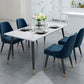 Stone Top Rectangle Dinette Table Traditional Luxury Metal Tripod Base Dining Table White 70.9"L x 35.4"W x 29.5"H Without Chairs Clearhalo 'Dining Tables & Seating' 'Dining Tables' 'dining_table' 'furn' 'furn_dining_table' 'Furniture' 'furniture_dining_table' 'Kitchen & Dining Furniture' 'kitchen' 'kitchen_dining_table' 4890497