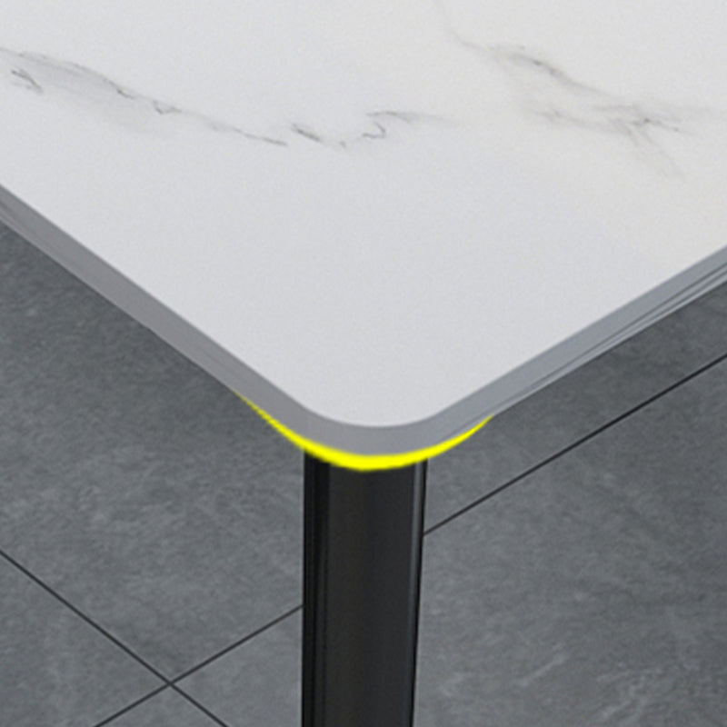 Stone Top Rectangle Dinette Table Traditional Luxury Metal Tripod Base Dining Table Clearhalo 'Dining Tables & Seating' 'Dining Tables' 'dining_table' 'furn' 'furn_dining_table' 'Furniture' 'furniture_dining_table' 'Kitchen & Dining Furniture' 'kitchen' 'kitchen_dining_table' 4890501