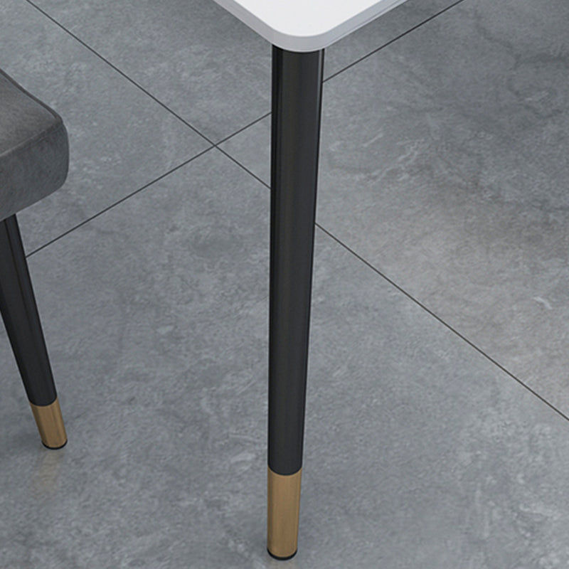 Stone Top Rectangle Dinette Table Traditional Luxury Metal Tripod Base Dining Table Clearhalo 'Dining Tables & Seating' 'Dining Tables' 'dining_table' 'furn' 'furn_dining_table' 'Furniture' 'furniture_dining_table' 'Kitchen & Dining Furniture' 'kitchen' 'kitchen_dining_table' 4890502