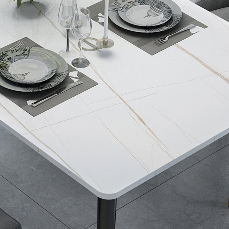 Stone Top Rectangle Dinette Table Traditional Luxury Metal Tripod Base Dining Table Clearhalo 'Dining Tables & Seating' 'Dining Tables' 'dining_table' 'furn' 'furn_dining_table' 'Furniture' 'furniture_dining_table' 'Kitchen & Dining Furniture' 'kitchen' 'kitchen_dining_table' 4890503