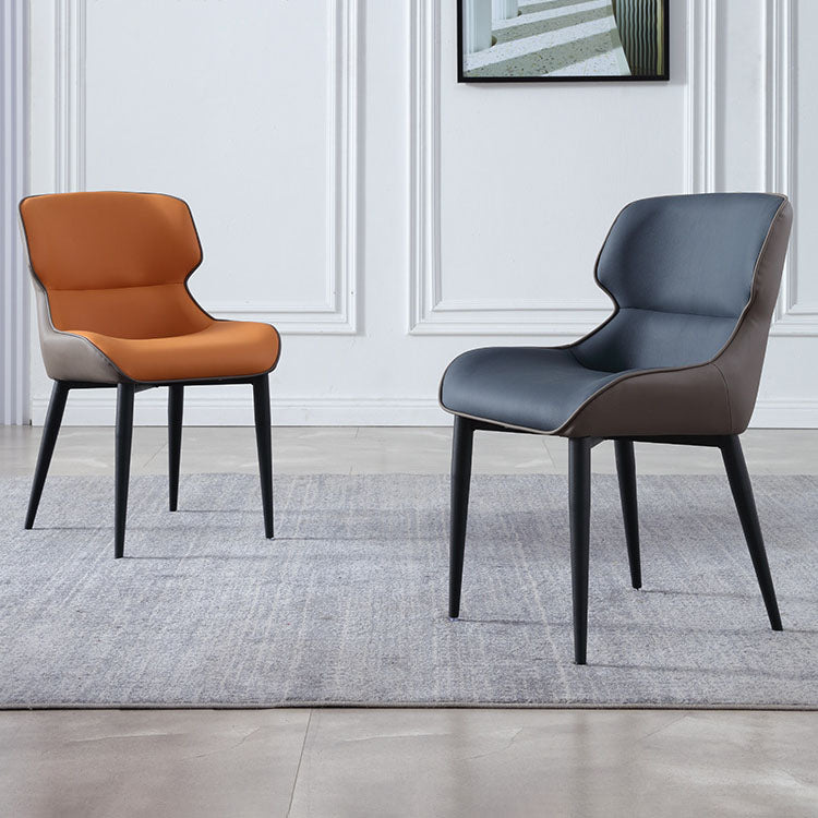 Industrial Wingback Armless Dining Chair PU Leather Dining Chairs for Home Clearhalo 'Dining Chairs' 'Dining Tables & Seating' 'dining_chair' 'furn' 'furn_dining_chair' 'Furniture' 'furniture_dining_chair' 'Kitchen & Dining Furniture' 4890521