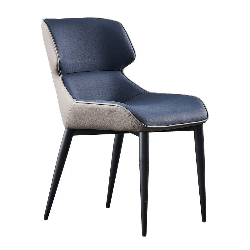 Industrial Wingback Armless Dining Chair PU Leather Dining Chairs for Home Clearhalo 'Dining Chairs' 'Dining Tables & Seating' 'dining_chair' 'furn' 'furn_dining_chair' 'Furniture' 'furniture_dining_chair' 'Kitchen & Dining Furniture' 4890525