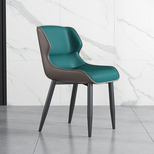 Industrial Wingback Armless Dining Chair PU Leather Dining Chairs for Home Clearhalo 'Dining Chairs' 'Dining Tables & Seating' 'dining_chair' 'furn' 'furn_dining_chair' 'Furniture' 'furniture_dining_chair' 'Kitchen & Dining Furniture' 4890531