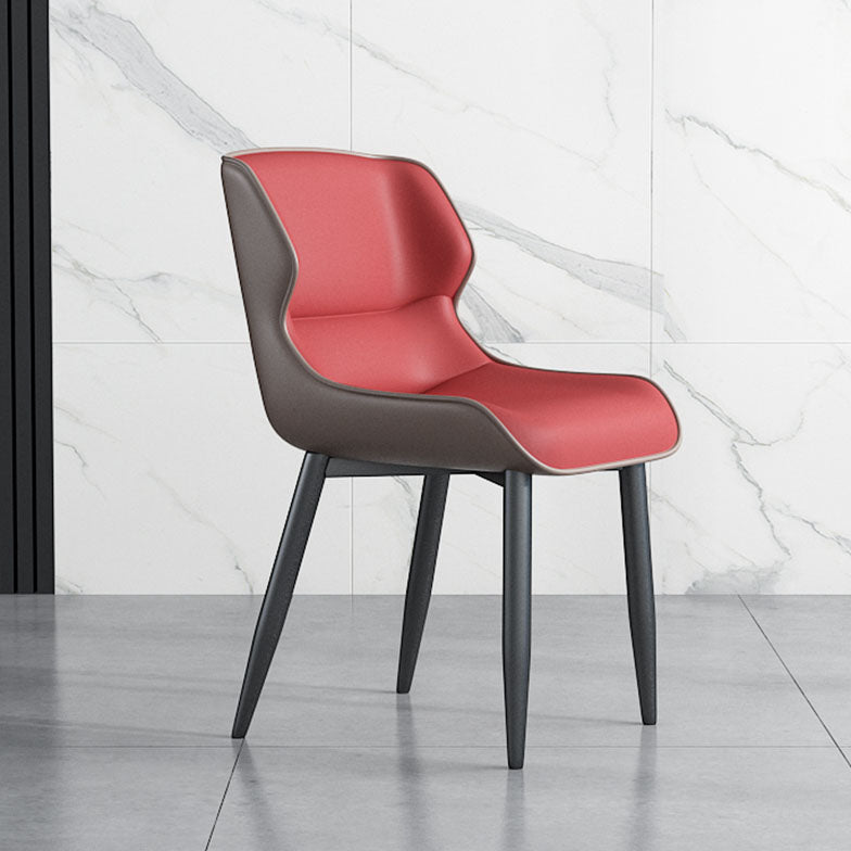 Industrial Wingback Armless Dining Chair PU Leather Dining Chairs for Home Clearhalo 'Dining Chairs' 'Dining Tables & Seating' 'dining_chair' 'furn' 'furn_dining_chair' 'Furniture' 'furniture_dining_chair' 'Kitchen & Dining Furniture' 4890533