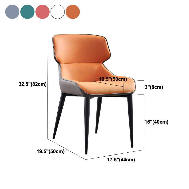 Industrial Wingback Armless Dining Chair PU Leather Dining Chairs for Home Clearhalo 'Dining Chairs' 'Dining Tables & Seating' 'dining_chair' 'furn' 'furn_dining_chair' 'Furniture' 'furniture_dining_chair' 'Kitchen & Dining Furniture' 4890536
