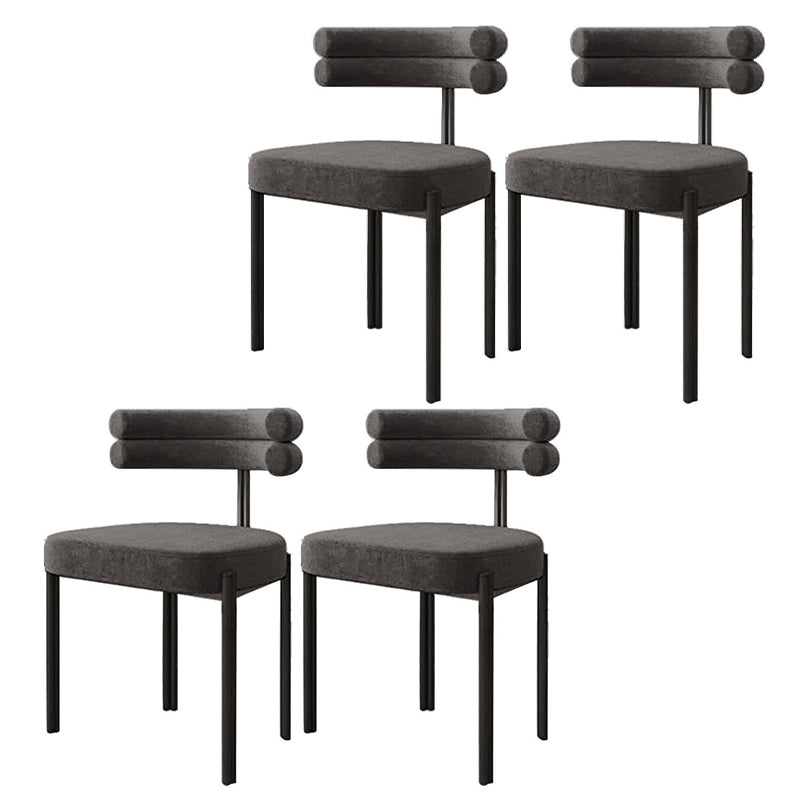 Contemporary Upholstered Side Chairs Open Back Dining Side Chair Grey 4 Piece Set Clearhalo 'Dining Chairs' 'Dining Tables & Seating' 'dining_chair' 'furn' 'furn_dining_chair' 'Furniture' 'furniture_dining_chair' 'Kitchen & Dining Furniture' 4890541