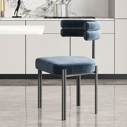Contemporary Upholstered Side Chairs Open Back Dining Side Chair Blue 1 Piece Clearhalo 'Dining Chairs' 'Dining Tables & Seating' 'dining_chair' 'furn' 'furn_dining_chair' 'Furniture' 'furniture_dining_chair' 'Kitchen & Dining Furniture' 4890544