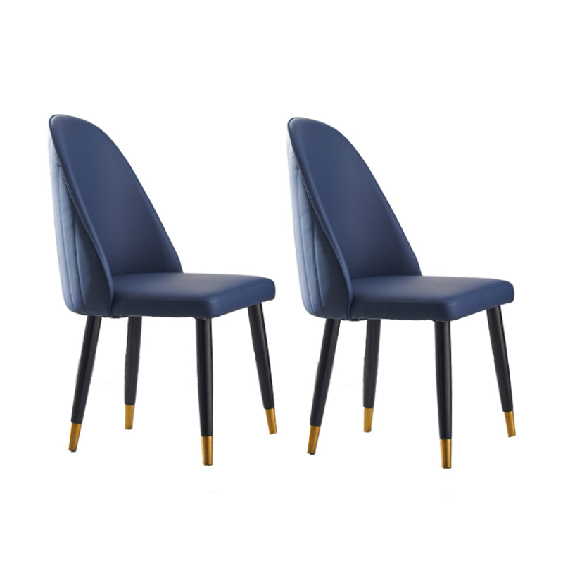Nordic Glam Chairs Dining Armless Chair for Kitchen with Wooden Legs Blue 2 Piece Set Clearhalo 'Dining Chairs' 'Dining Tables & Seating' 'dining_chair' 'furn' 'furn_dining_chair' 'Furniture' 'furniture_dining_chair' 'Kitchen & Dining Furniture' 4890565