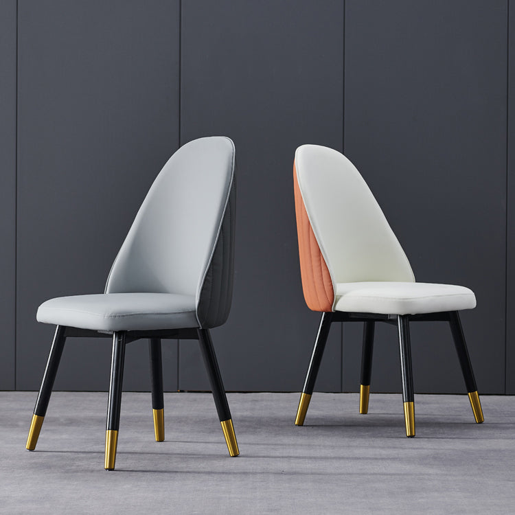 Nordic Glam Chairs Dining Armless Chair for Kitchen with Wooden Legs Clearhalo 'Dining Chairs' 'Dining Tables & Seating' 'dining_chair' 'furn' 'furn_dining_chair' 'Furniture' 'furniture_dining_chair' 'Kitchen & Dining Furniture' 4890567