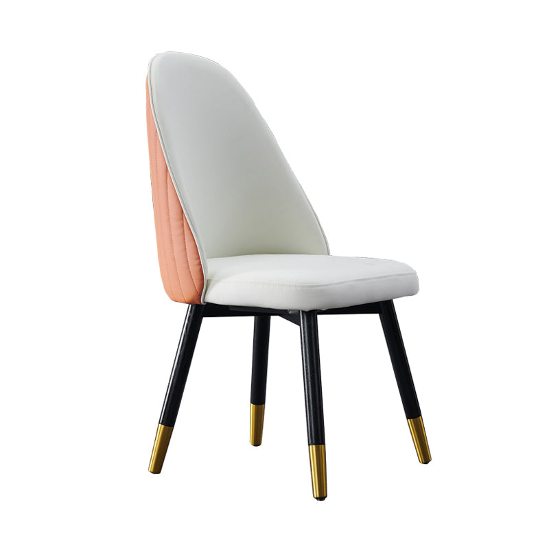 Nordic Glam Chairs Dining Armless Chair for Kitchen with Wooden Legs Clearhalo 'Dining Chairs' 'Dining Tables & Seating' 'dining_chair' 'furn' 'furn_dining_chair' 'Furniture' 'furniture_dining_chair' 'Kitchen & Dining Furniture' 4890571