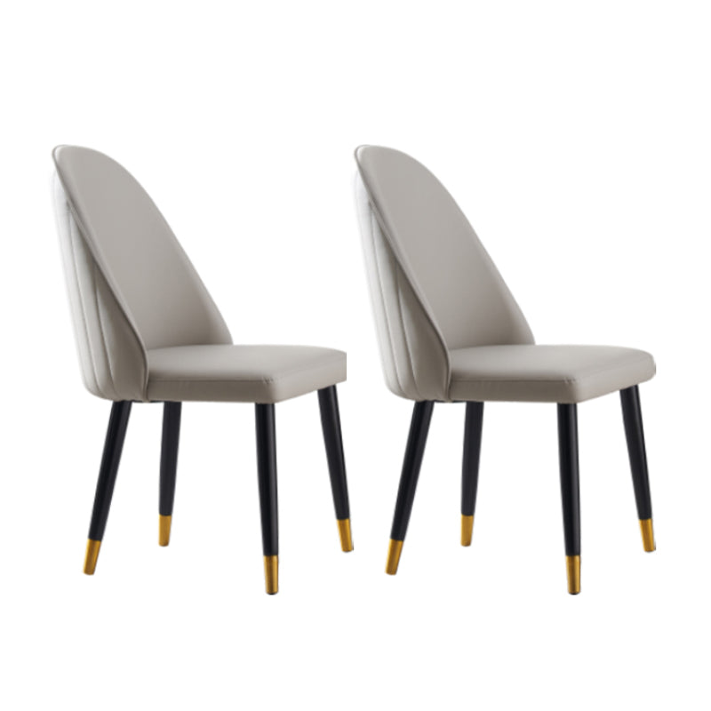 Nordic Glam Chairs Dining Armless Chair for Kitchen with Wooden Legs Light Gray 2 Piece Set Clearhalo 'Dining Chairs' 'Dining Tables & Seating' 'dining_chair' 'furn' 'furn_dining_chair' 'Furniture' 'furniture_dining_chair' 'Kitchen & Dining Furniture' 4890574