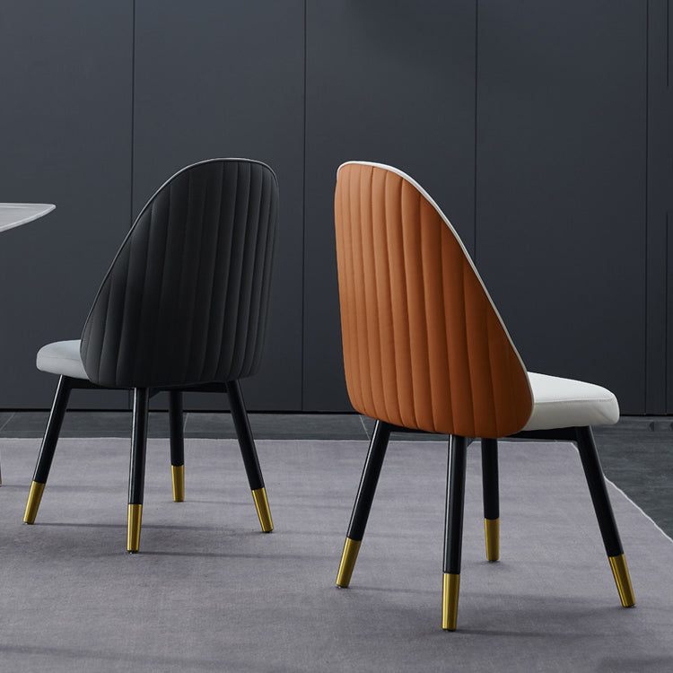 Nordic Glam Chairs Dining Armless Chair for Kitchen with Wooden Legs Clearhalo 'Dining Chairs' 'Dining Tables & Seating' 'dining_chair' 'furn' 'furn_dining_chair' 'Furniture' 'furniture_dining_chair' 'Kitchen & Dining Furniture' 4890581