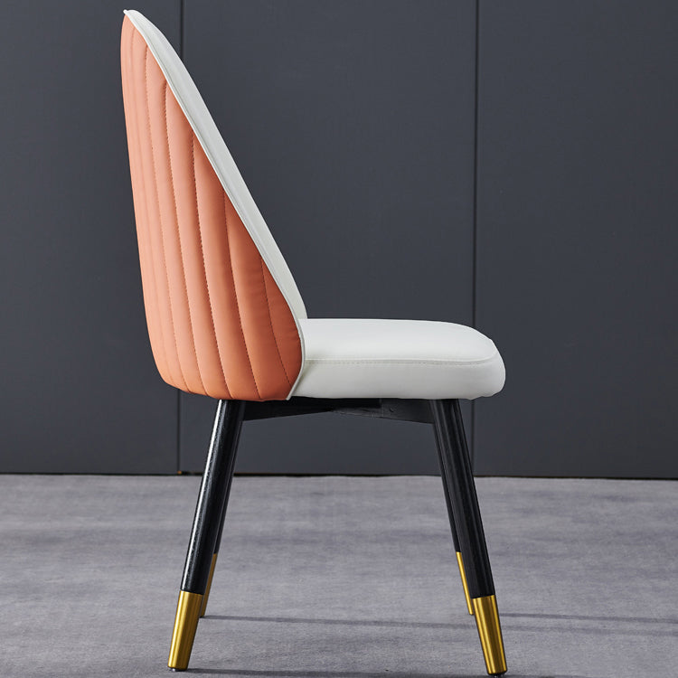 Nordic Glam Chairs Dining Armless Chair for Kitchen with Wooden Legs Clearhalo 'Dining Chairs' 'Dining Tables & Seating' 'dining_chair' 'furn' 'furn_dining_chair' 'Furniture' 'furniture_dining_chair' 'Kitchen & Dining Furniture' 4890582