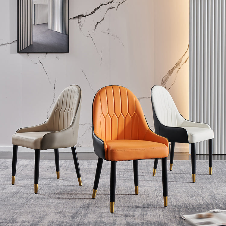 Nordic Glam Chairs Dining Armless Chair for Kitchen with Metal Legs Clearhalo 'Dining Chairs' 'Dining Tables & Seating' 'dining_chair' 'furn' 'furn_dining_chair' 'Furniture' 'furniture_dining_chair' 'Kitchen & Dining Furniture' 4890585