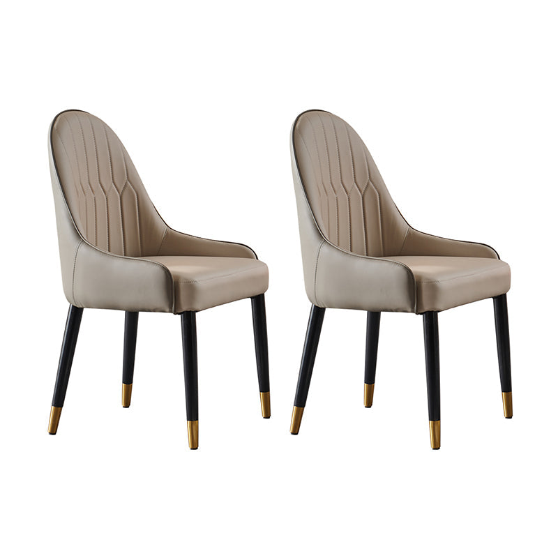 Nordic Glam Chairs Dining Armless Chair for Kitchen with Metal Legs Grey 2 Piece Set Clearhalo 'Dining Chairs' 'Dining Tables & Seating' 'dining_chair' 'furn' 'furn_dining_chair' 'Furniture' 'furniture_dining_chair' 'Kitchen & Dining Furniture' 4890586
