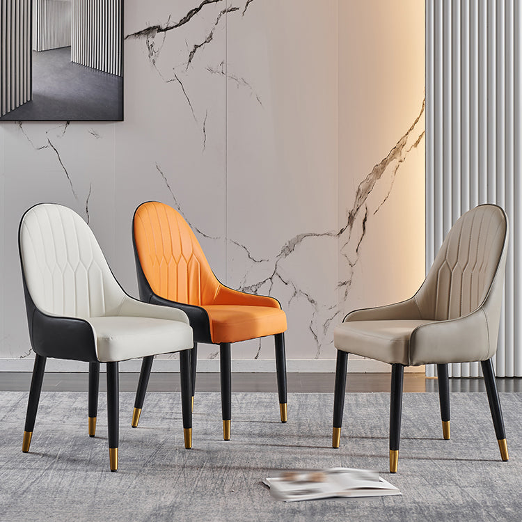 Nordic Glam Chairs Dining Armless Chair for Kitchen with Metal Legs Clearhalo 'Dining Chairs' 'Dining Tables & Seating' 'dining_chair' 'furn' 'furn_dining_chair' 'Furniture' 'furniture_dining_chair' 'Kitchen & Dining Furniture' 4890588