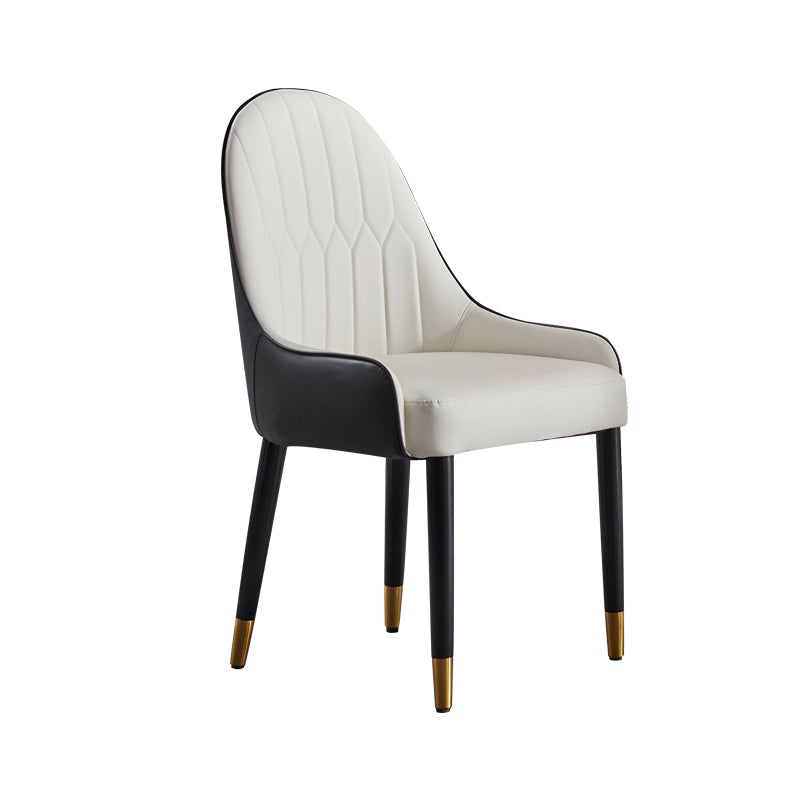 Nordic Glam Chairs Dining Armless Chair for Kitchen with Metal Legs White 1 Piece Clearhalo 'Dining Chairs' 'Dining Tables & Seating' 'dining_chair' 'furn' 'furn_dining_chair' 'Furniture' 'furniture_dining_chair' 'Kitchen & Dining Furniture' 4890589