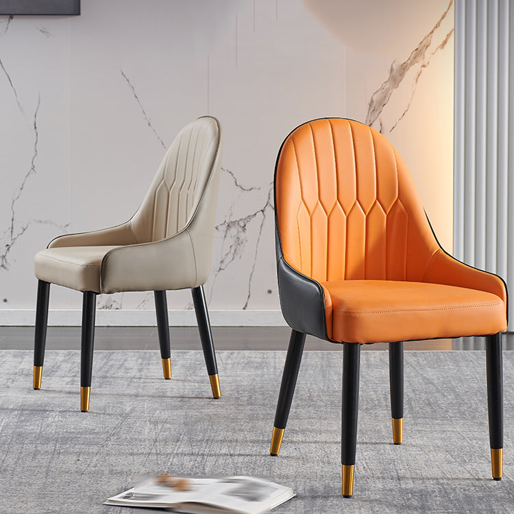 Nordic Glam Chairs Dining Armless Chair for Kitchen with Metal Legs Clearhalo 'Dining Chairs' 'Dining Tables & Seating' 'dining_chair' 'furn' 'furn_dining_chair' 'Furniture' 'furniture_dining_chair' 'Kitchen & Dining Furniture' 4890603