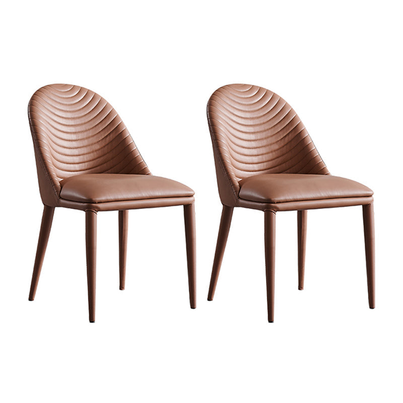 Modern Chairs Dining Armless Chair for Kitchen with Metal Legs Coffee 2 Piece Set Clearhalo 'Dining Chairs' 'Dining Tables & Seating' 'dining_chair' 'furn' 'furn_dining_chair' 'Furniture' 'furniture_dining_chair' 'Kitchen & Dining Furniture' 4890607
