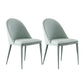 Modern Chairs Dining Armless Chair for Kitchen with Metal Legs Light Green 2 Piece Set Clearhalo 'Dining Chairs' 'Dining Tables & Seating' 'dining_chair' 'furn' 'furn_dining_chair' 'Furniture' 'furniture_dining_chair' 'Kitchen & Dining Furniture' 4890608
