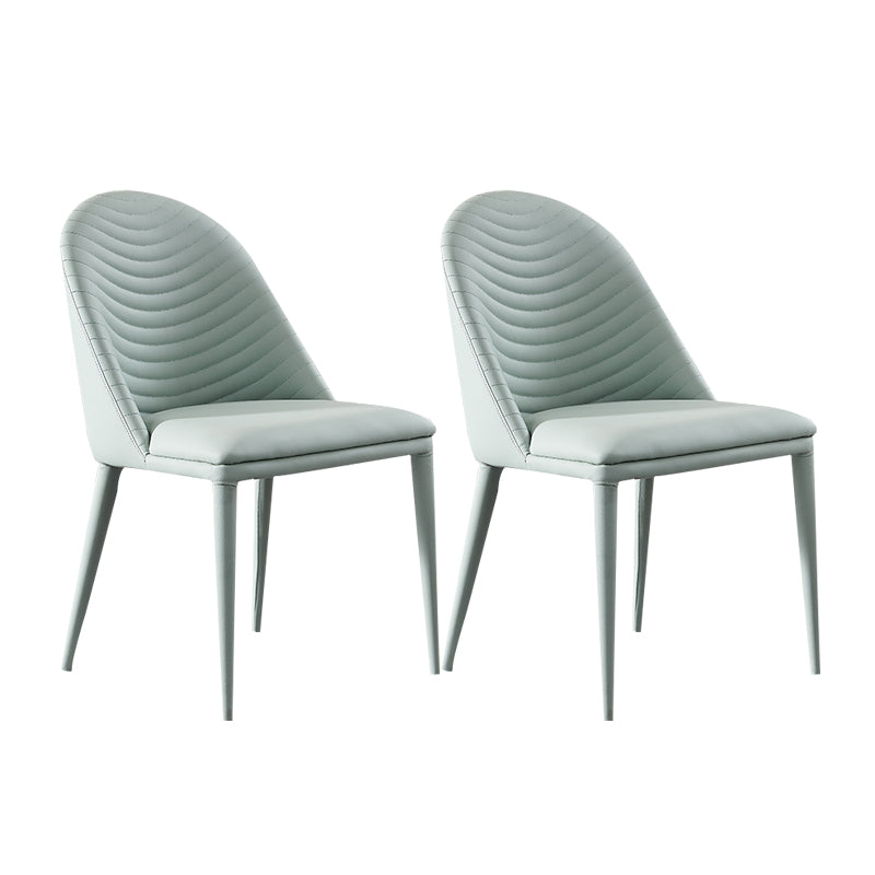 Modern Chairs Dining Armless Chair for Kitchen with Metal Legs Light Green 2 Piece Set Clearhalo 'Dining Chairs' 'Dining Tables & Seating' 'dining_chair' 'furn' 'furn_dining_chair' 'Furniture' 'furniture_dining_chair' 'Kitchen & Dining Furniture' 4890608