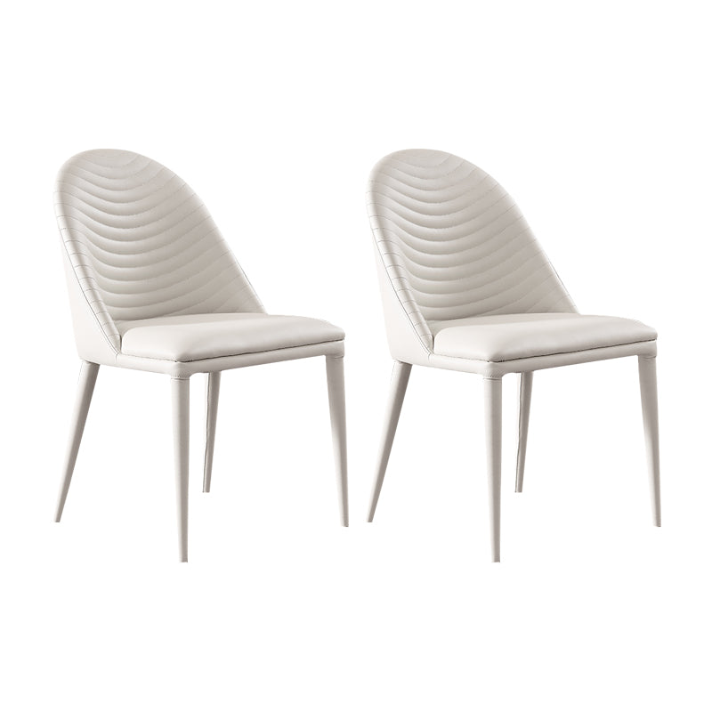 Modern Chairs Dining Armless Chair for Kitchen with Metal Legs White 2 Piece Set Clearhalo 'Dining Chairs' 'Dining Tables & Seating' 'dining_chair' 'furn' 'furn_dining_chair' 'Furniture' 'furniture_dining_chair' 'Kitchen & Dining Furniture' 4890612