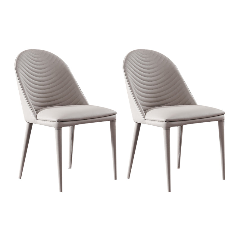 Modern Chairs Dining Armless Chair for Kitchen with Metal Legs Light Gray 2 Piece Set Clearhalo 'Dining Chairs' 'Dining Tables & Seating' 'dining_chair' 'furn' 'furn_dining_chair' 'Furniture' 'furniture_dining_chair' 'Kitchen & Dining Furniture' 4890614