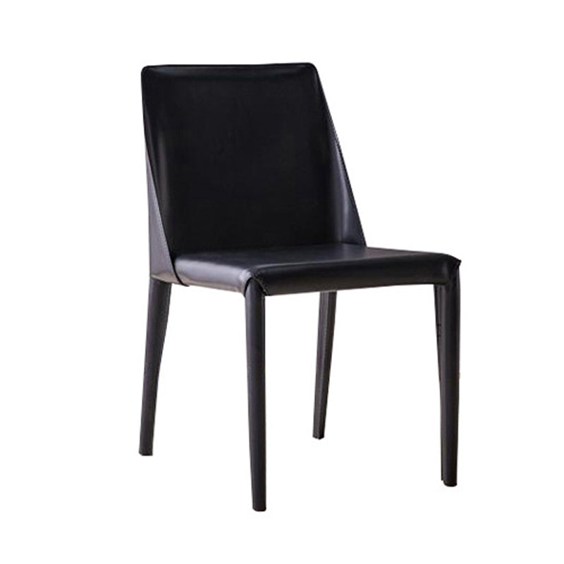 Modern Chair Dining Armless Chairs for Kitchen with Metal Legs Black 1 Piece Clearhalo 'Dining Chairs' 'Dining Tables & Seating' 'dining_chair' 'furn' 'furn_dining_chair' 'Furniture' 'furniture_dining_chair' 'Kitchen & Dining Furniture' 4890628