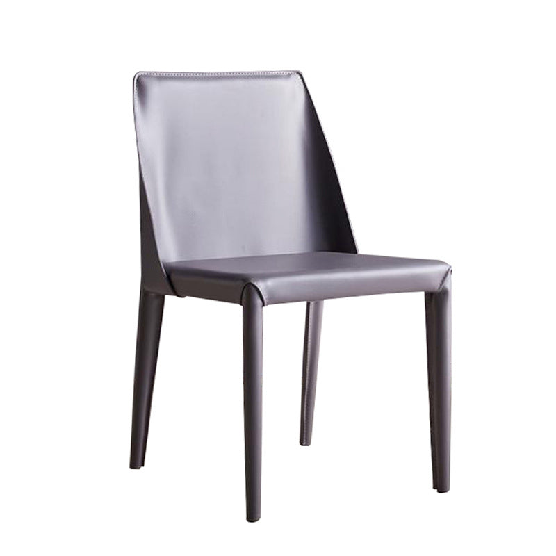 Modern Chair Dining Armless Chairs for Kitchen with Metal Legs Grey 1 Piece Clearhalo 'Dining Chairs' 'Dining Tables & Seating' 'dining_chair' 'furn' 'furn_dining_chair' 'Furniture' 'furniture_dining_chair' 'Kitchen & Dining Furniture' 4890632