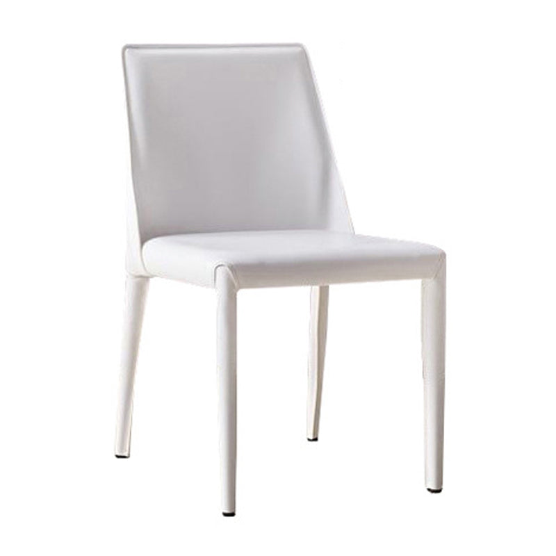 Modern Chair Dining Armless Chairs for Kitchen with Metal Legs White 1 Piece Clearhalo 'Dining Chairs' 'Dining Tables & Seating' 'dining_chair' 'furn' 'furn_dining_chair' 'Furniture' 'furniture_dining_chair' 'Kitchen & Dining Furniture' 4890634