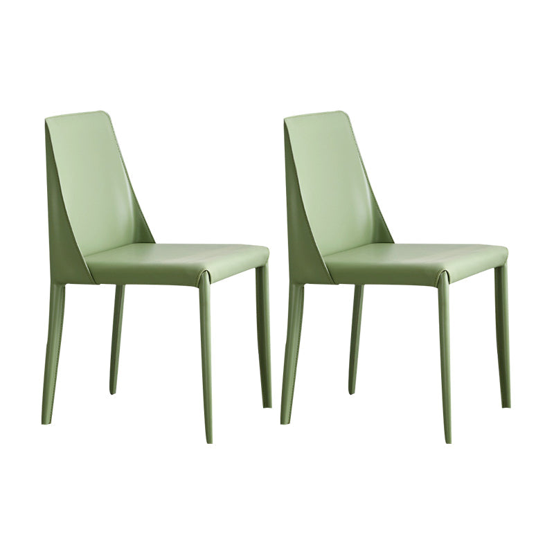 Modern Chair Dining Armless Chair for Kitchen with Metal Legs Light Green Set of 2 Clearhalo 'Dining Chairs' 'Dining Tables & Seating' 'dining_chair' 'Furniture' 'furniture_dining_chair' 'Kitchen & Dining Furniture' 4890649