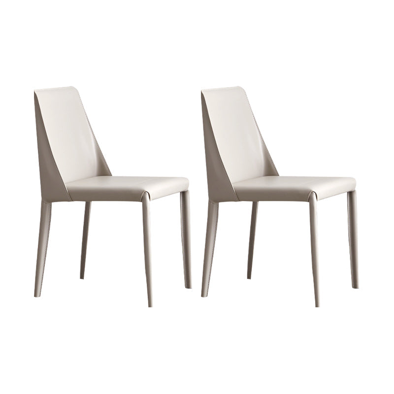 Modern Chair Dining Armless Chair for Kitchen with Metal Legs Light Gray Set of 2 Clearhalo 'Dining Chairs' 'Dining Tables & Seating' 'dining_chair' 'Furniture' 'furniture_dining_chair' 'Kitchen & Dining Furniture' 4890655