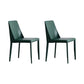 Modern Chair Dining Armless Chair for Kitchen with Metal Legs Dark Green Set of 2 Clearhalo 'Dining Chairs' 'Dining Tables & Seating' 'dining_chair' 'Furniture' 'furniture_dining_chair' 'Kitchen & Dining Furniture' 4890659