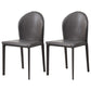 Contemporary Armless Solid Back Chair for Home Leather Dining Side Chair Dark Gray 2 Piece Set Clearhalo 'Dining Chairs' 'Dining Tables & Seating' 'dining_chair' 'furn' 'furn_dining_chair' 'Furniture' 'furniture_dining_chair' 'Kitchen & Dining Furniture' 4890668