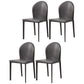 Contemporary Armless Solid Back Chair for Home Leather Dining Side Chair Dark Gray 4 Piece Set Clearhalo 'Dining Chairs' 'Dining Tables & Seating' 'dining_chair' 'furn' 'furn_dining_chair' 'Furniture' 'furniture_dining_chair' 'Kitchen & Dining Furniture' 4890670