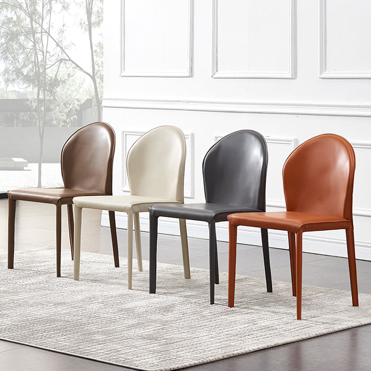 Contemporary Armless Solid Back Chair for Home Leather Dining Side Chair Clearhalo 'Dining Chairs' 'Dining Tables & Seating' 'dining_chair' 'furn' 'furn_dining_chair' 'Furniture' 'furniture_dining_chair' 'Kitchen & Dining Furniture' 4890671