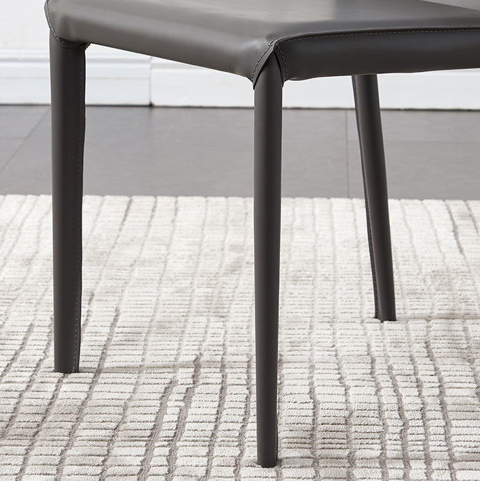 Contemporary Armless Solid Back Chair for Home Leather Dining Side Chair Clearhalo 'Dining Chairs' 'Dining Tables & Seating' 'dining_chair' 'furn' 'furn_dining_chair' 'Furniture' 'furniture_dining_chair' 'Kitchen & Dining Furniture' 4890673