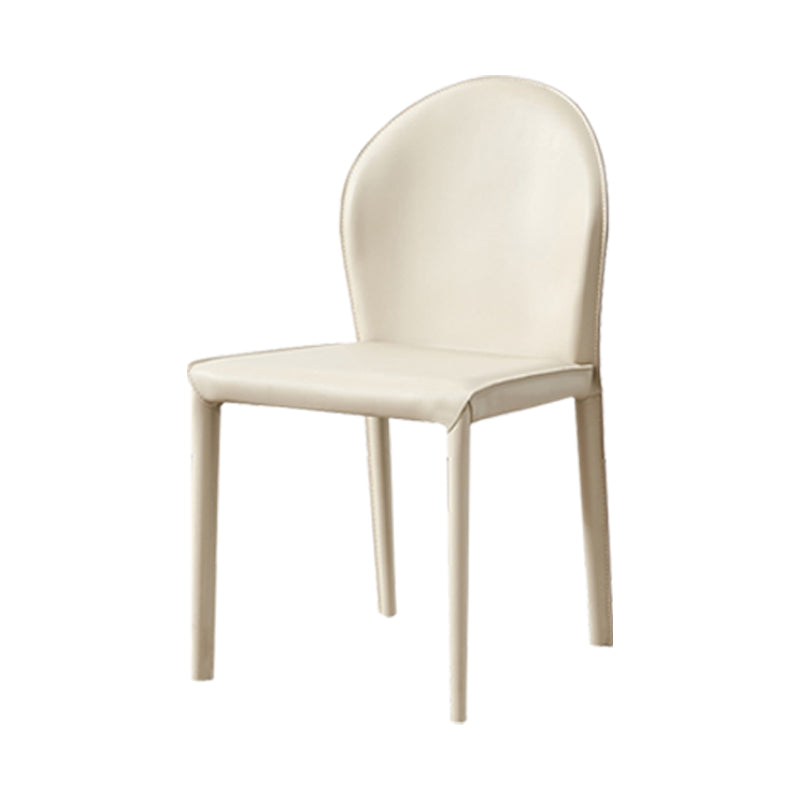 Contemporary Armless Solid Back Chair for Home Leather Dining Side Chair Clearhalo 'Dining Chairs' 'Dining Tables & Seating' 'dining_chair' 'furn' 'furn_dining_chair' 'Furniture' 'furniture_dining_chair' 'Kitchen & Dining Furniture' 4890674