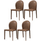 Contemporary Armless Solid Back Chair for Home Leather Dining Side Chair Brown 4 Piece Set Clearhalo 'Dining Chairs' 'Dining Tables & Seating' 'dining_chair' 'furn' 'furn_dining_chair' 'Furniture' 'furniture_dining_chair' 'Kitchen & Dining Furniture' 4890677