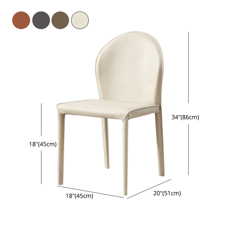 Contemporary Armless Solid Back Chair for Home Leather Dining Side Chair Clearhalo 'Dining Chairs' 'Dining Tables & Seating' 'dining_chair' 'furn' 'furn_dining_chair' 'Furniture' 'furniture_dining_chair' 'Kitchen & Dining Furniture' 4890686