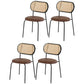 Industrial Style Faux Leather Dining Chairs Open Back Dining Side Chair Brown 4 Piece Set Clearhalo 'Dining Chairs' 'Dining Tables & Seating' 'dining_chair' 'furn' 'furn_dining_chair' 'Furniture' 'furniture_dining_chair' 'Kitchen & Dining Furniture' 4890698