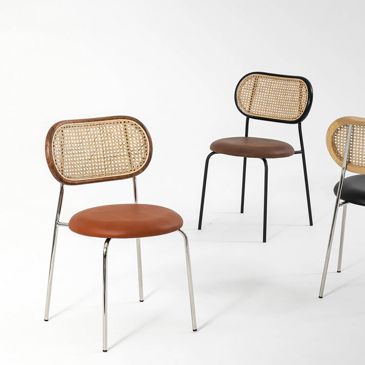 Industrial Style Faux Leather Dining Chairs Open Back Dining Side Chair Clearhalo 'Dining Chairs' 'Dining Tables & Seating' 'dining_chair' 'furn' 'furn_dining_chair' 'Furniture' 'furniture_dining_chair' 'Kitchen & Dining Furniture' 4890701