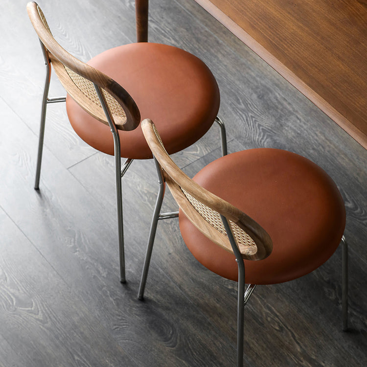 Industrial Style Faux Leather Dining Chairs Open Back Dining Side Chair Clearhalo 'Dining Chairs' 'Dining Tables & Seating' 'dining_chair' 'furn' 'furn_dining_chair' 'Furniture' 'furniture_dining_chair' 'Kitchen & Dining Furniture' 4890707