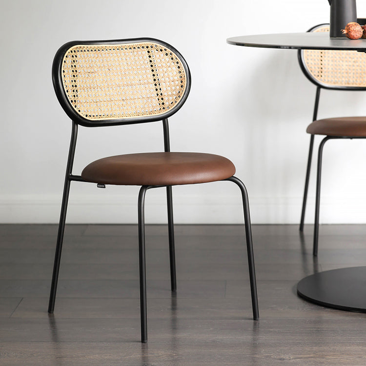 Industrial Style Faux Leather Dining Chairs Open Back Dining Side Chair Clearhalo 'Dining Chairs' 'Dining Tables & Seating' 'dining_chair' 'furn' 'furn_dining_chair' 'Furniture' 'furniture_dining_chair' 'Kitchen & Dining Furniture' 4890709