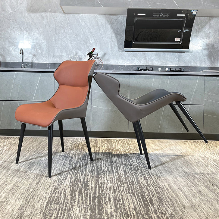 Minimalist Design Wingback Arm Dining Chair Faux Leather Dining Chairs Clearhalo 'Dining Chairs' 'Dining Tables & Seating' 'dining_chair' 'furn' 'furn_dining_chair' 'Furniture' 'furniture_dining_chair' 'Kitchen & Dining Furniture' 4890717