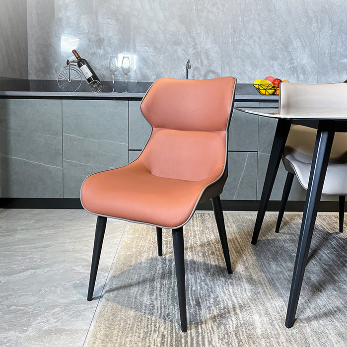 Minimalist Design Wingback Arm Dining Chair Faux Leather Dining Chairs Clearhalo 'Dining Chairs' 'Dining Tables & Seating' 'dining_chair' 'furn' 'furn_dining_chair' 'Furniture' 'furniture_dining_chair' 'Kitchen & Dining Furniture' 4890718