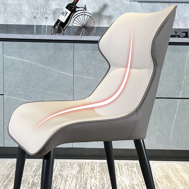 Minimalist Design Wingback Arm Dining Chair Faux Leather Dining Chairs Clearhalo 'Dining Chairs' 'Dining Tables & Seating' 'dining_chair' 'furn' 'furn_dining_chair' 'Furniture' 'furniture_dining_chair' 'Kitchen & Dining Furniture' 4890723