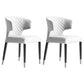 Minimalist Style Leather Dining Side Chair Wingback Armless Dining Chair White 2 Piece Set Clearhalo 'Dining Chairs' 'Dining Tables & Seating' 'dining_chair' 'furn' 'furn_dining_chair' 'Furniture' 'furniture_dining_chair' 'Kitchen & Dining Furniture' 4890736