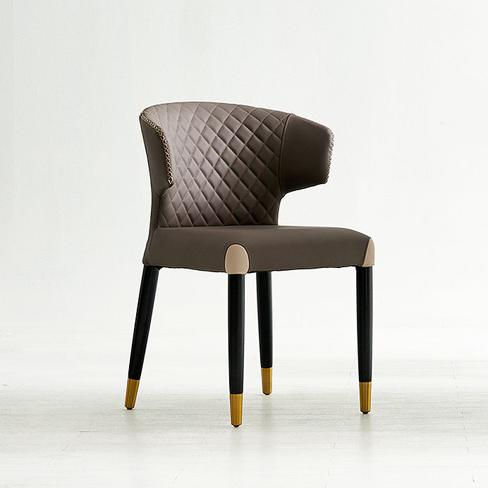 Minimalist Style Leather Dining Side Chair Wingback Armless Dining Chair Clearhalo 'Dining Chairs' 'Dining Tables & Seating' 'dining_chair' 'furn' 'furn_dining_chair' 'Furniture' 'furniture_dining_chair' 'Kitchen & Dining Furniture' 4890739